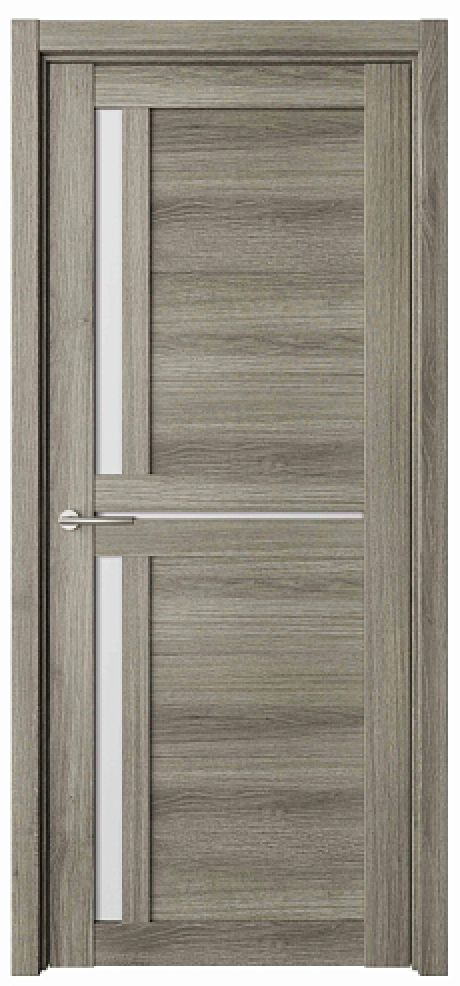 Межкомнатная дверь со стеклом Кельн Пепельный ясень Эко-шпон Стекло белое (ALBERO)
