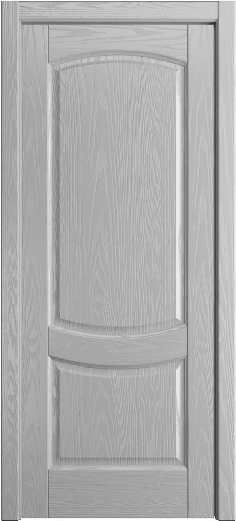 Глухая межкомнатная дверь Эрнеста Светло серая Шпон (Мильяна)