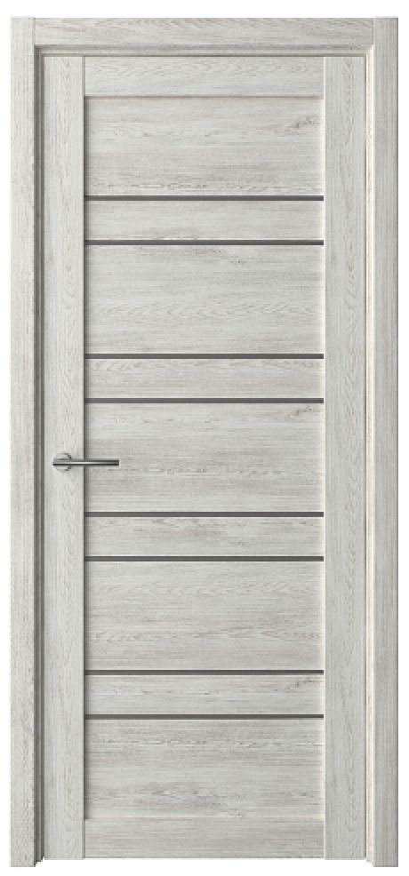 Межкомнатная дверь со стеклом Дублин Дуб нордик Эко-шпон Стекло графитовое (ALBERO)