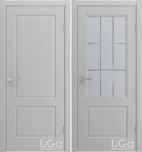 Межкомнатная дверь Tesoro Светло-серый Эмаль (Лига дверей)