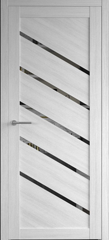 Межкомнатная дверь с зеркалом Сингапур Кедр снежный Эко-шпон Зеркало (ALBERO)