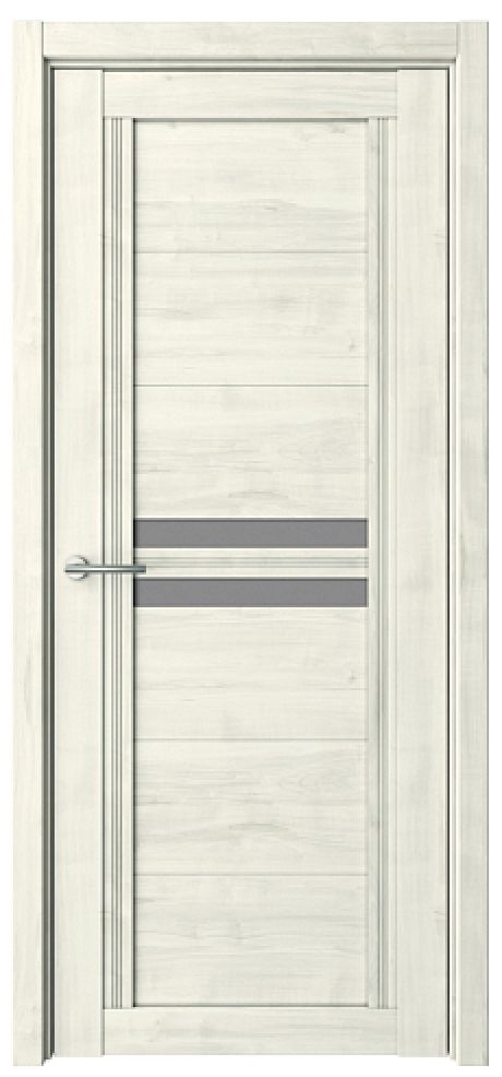 Межкомнатная дверь со стеклом Каролина Жемчужный Soft Touch Стекло графитовое (ALBERO)