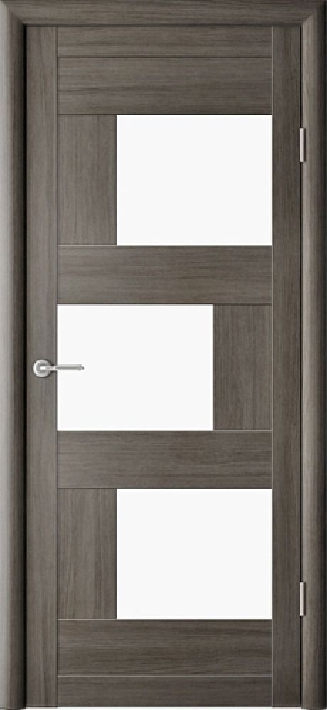 Межкомнатная дверь со стеклом Стокгольм Серый кедр Эко-шпон Стекло белое (ALBERO)
