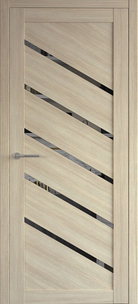 Межкомнатная дверь с зеркалом Сингапур Лиственница мокко Эко-шпон Зеркало (ALBERO)