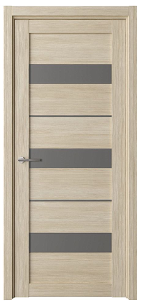 Межкомнатная дверь со стеклом Прага Лиственница мокко Эко-шпон Стекло графитовое (ALBERO)