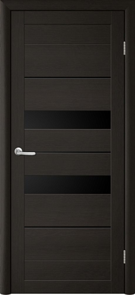 Межкомнатная дверь со стеклом Тренд Т-4 Лиственница темная Eco Tex Стекло черное (ALBERO)