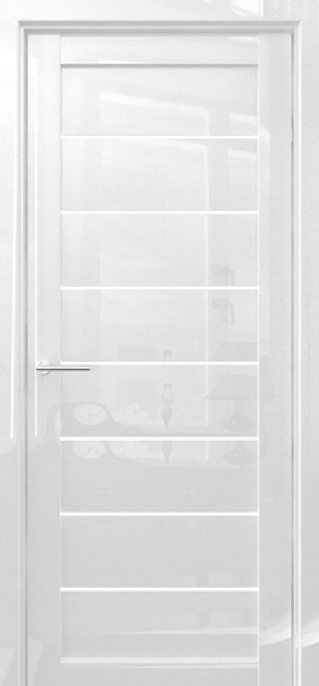 Межкомнатная дверь со стеклом Сеул GL Белый глянец Глянец Стекло белое (ALBERO)