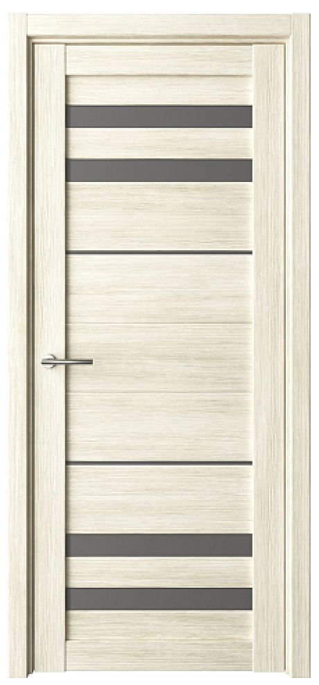 Межкомнатная дверь со стеклом Пекин Белый кипарис Эко-шпон Стекло графитовое (ALBERO)