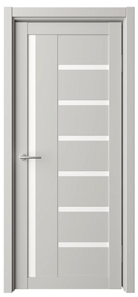 Межкомнатная дверь со стеклом Мадрид Платина Vinyl Стекло белое (ALBERO)