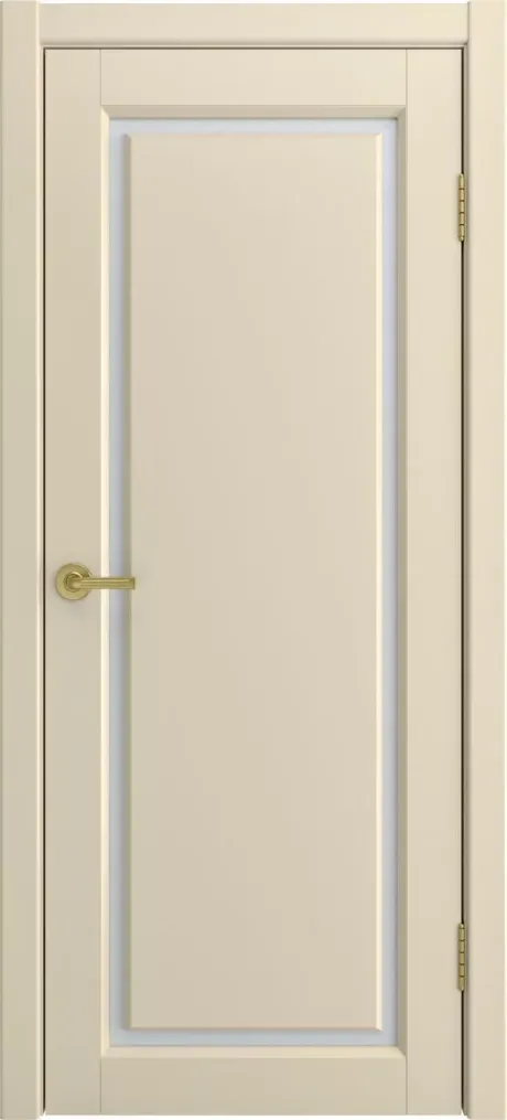 Межкомнатная дверь со стеклом Мадрид-1 Крем Эмаль (Мильяна)