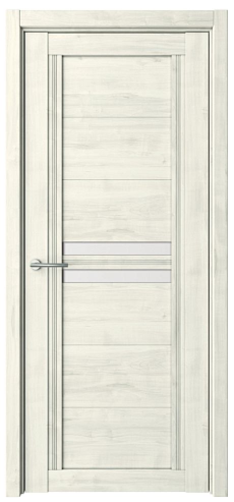 Межкомнатная дверь со стеклом Каролина Жемчужный Soft Touch Стекло белое (ALBERO)
