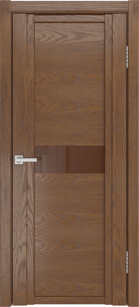 Межкомнатная дверь со стеклом QDO H Дуб мокко Шпон (Мильяна)