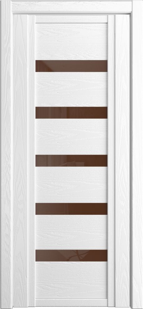 Межкомнатная дверь со стеклом QDO Z Белоснежный Шпон (Мильяна)