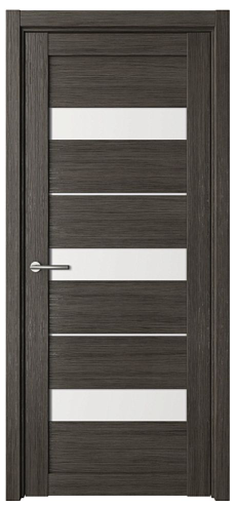 Межкомнатная дверь со стеклом Прага Серый кедр Эко-шпон Стекло белое (ALBERO)