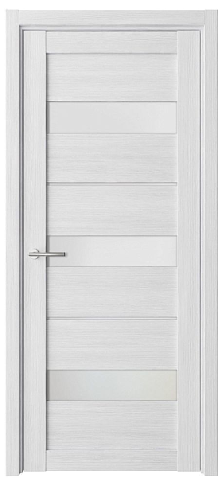 Межкомнатная дверь со стеклом Прага Кедр снежный Эко-шпон Стекло мателюкс (ALBERO)