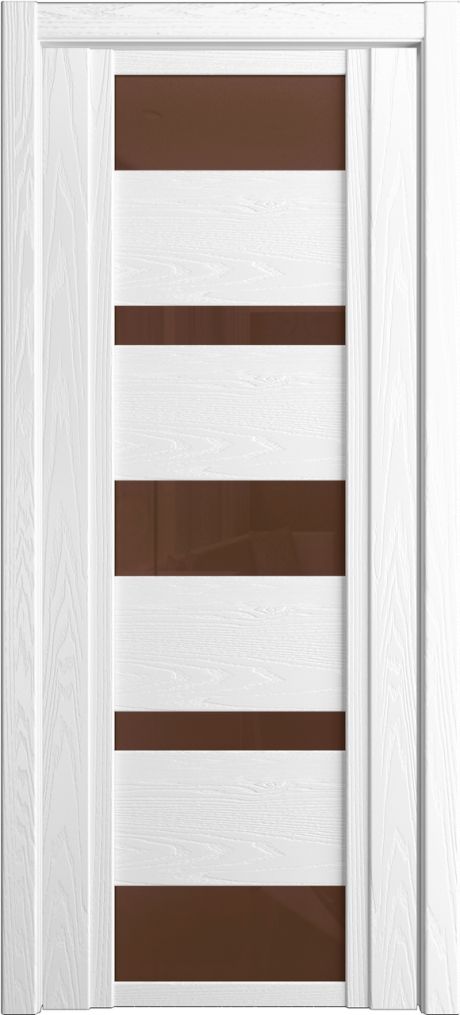Межкомнатная дверь со стеклом QDO M Белоснежный Шпон (Мильяна)