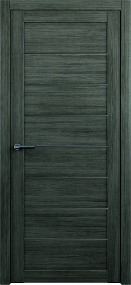 Межкомнатная дверь со стеклом Сеул Серый кедр Эко-шпон Стекло графитовое (ALBERO)