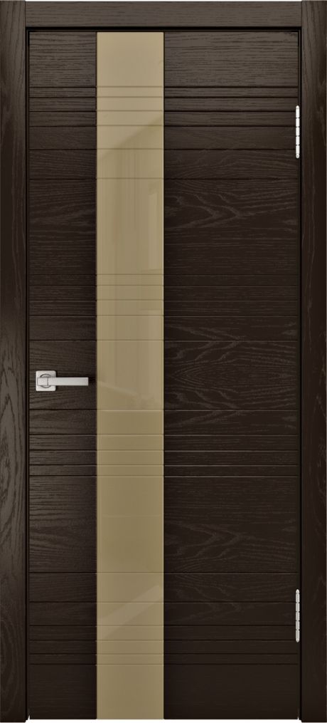 Межкомнатная дверь со стеклом ID-HL Темный шоколад Шпон (Мильяна)
