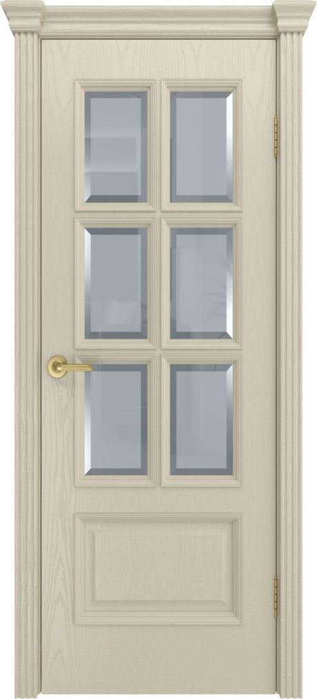 Межкомнатная дверь со стеклом Палермо-1 Крем Шпон (Мильяна)