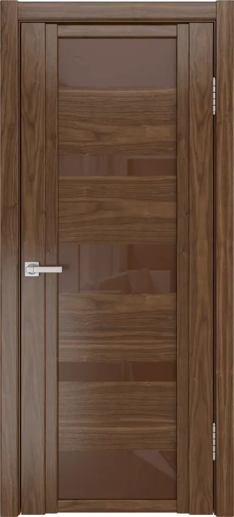 Межкомнатная дверь со стеклом QDO M Американский орех Шпон (Мильяна)