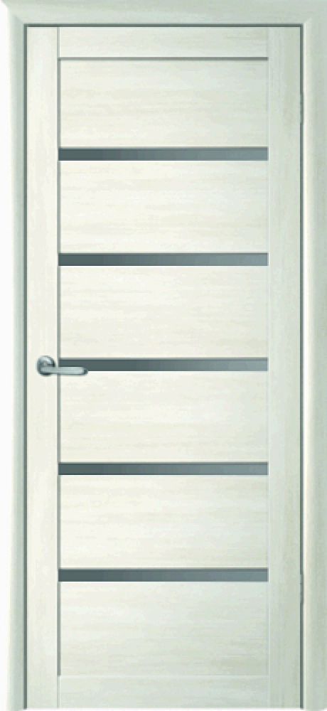 Межкомнатная дверь со стеклом Вена Белый кипарис Эко-шпон Стекло графитовое (ALBERO)