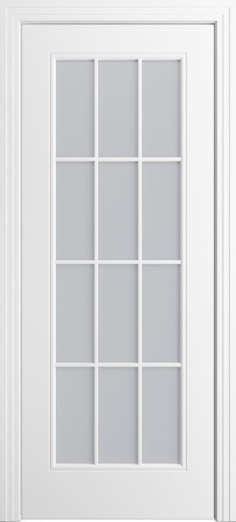 Межкомнатная дверь со стеклом Версаль-Ф Loft (12) Белоснежный Эмаль (Мильяна)