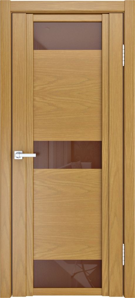 Межкомнатная дверь со стеклом QDO R Дуб золото Шпон (Мильяна)
