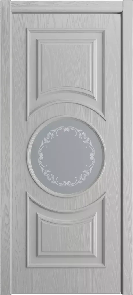 Межкомнатная дверь со стеклом Адриана Грей Шпон (Мильяна)