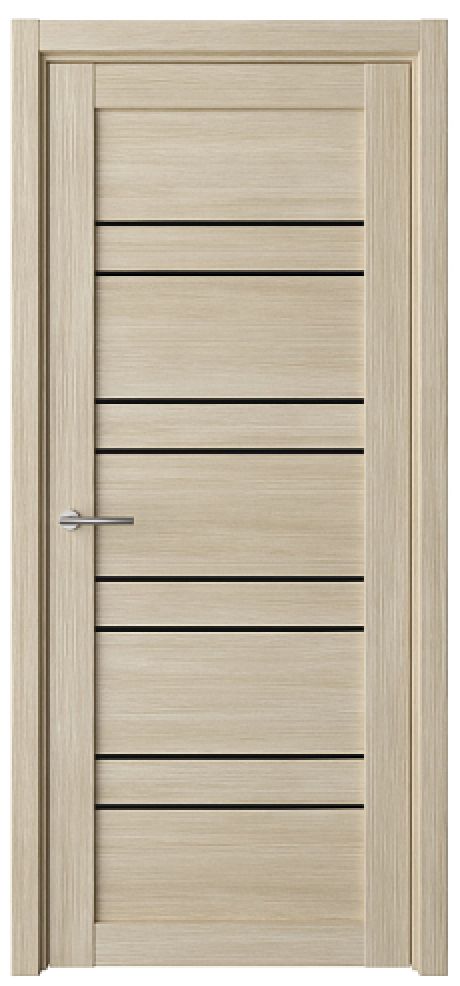 Межкомнатная дверь со стеклом Дублин Лиственница мокко Эко-шпон Стекло черное (ALBERO)