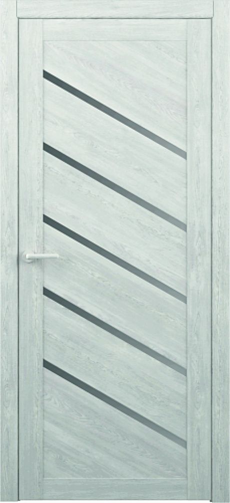 Межкомнатная дверь со стеклом Сингапур Дуб нордик Эко-шпон Стекло графитовое (ALBERO)