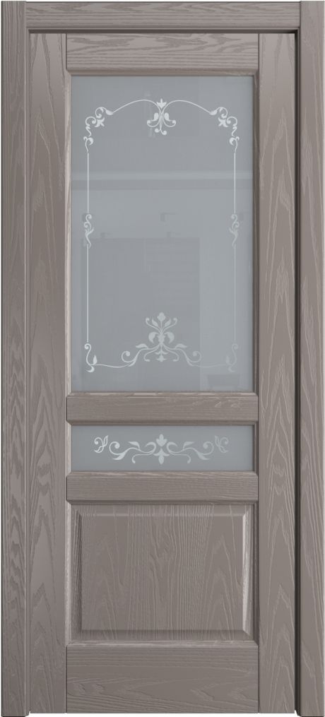 Межкомнатная дверь со стеклом Ребекка Темно-серый Шпон (Мильяна)