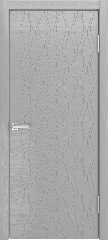 Глухая межкомнатная дверь ID-S Светло серая Шпон (Мильяна)