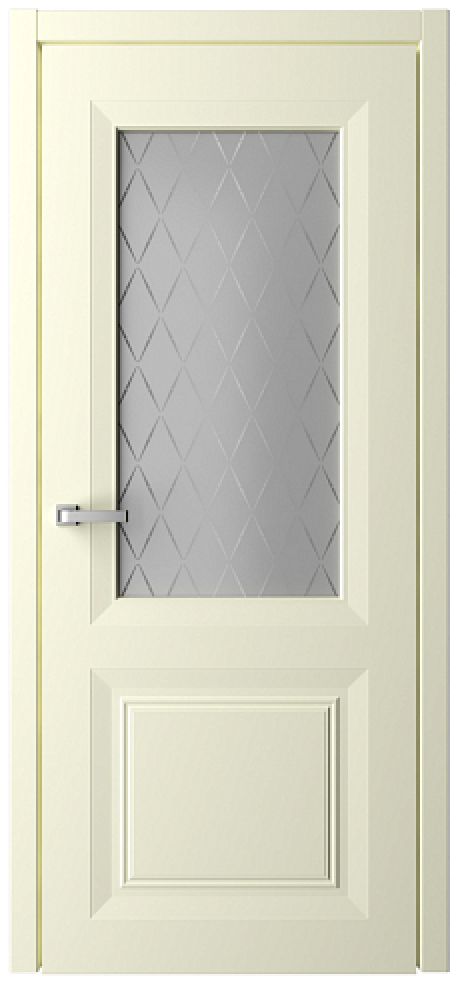 Межкомнатная дверь со стеклом СтильБогема Латте Эмаль Стекло "Оникс" (ALBERO)