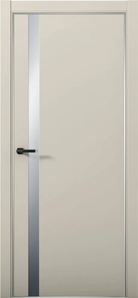 Межкомнатная дверь со стеклом ESTETICA 07 Силк грей Анодированная кромка AL (Brandoors)