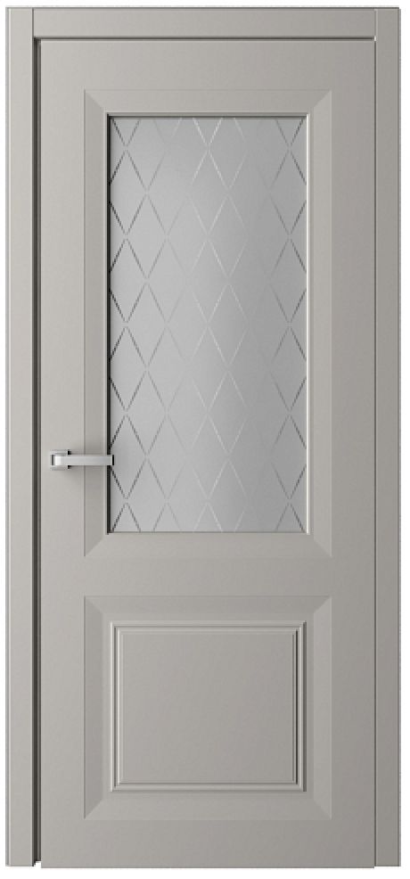 Межкомнатная дверь со стеклом СтильБогема Серый Эмаль Стекло "Оникс" (ALBERO)