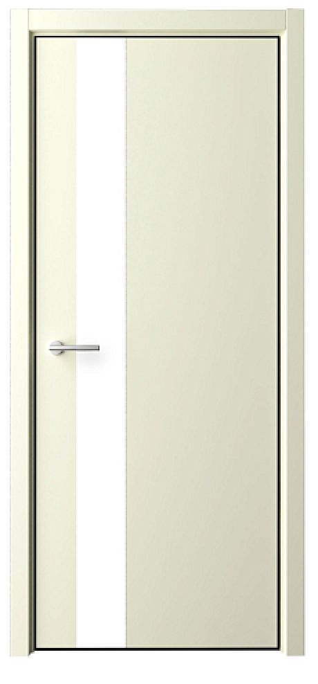 Межкомнатная дверь со стеклом Status G Латте Эмаль Стекло белое (ALBERO)