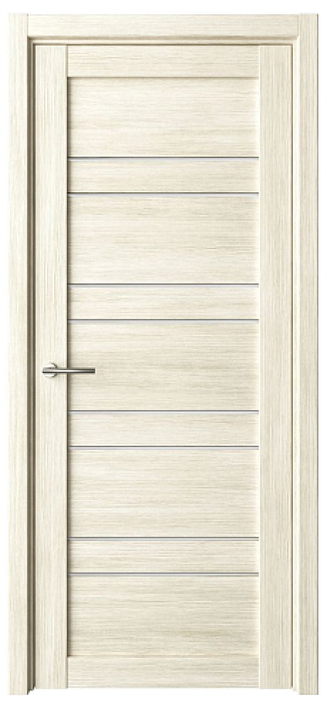 Межкомнатная дверь со стеклом Дублин Белый кипарис Эко-шпон Стекло мателюкс (ALBERO)