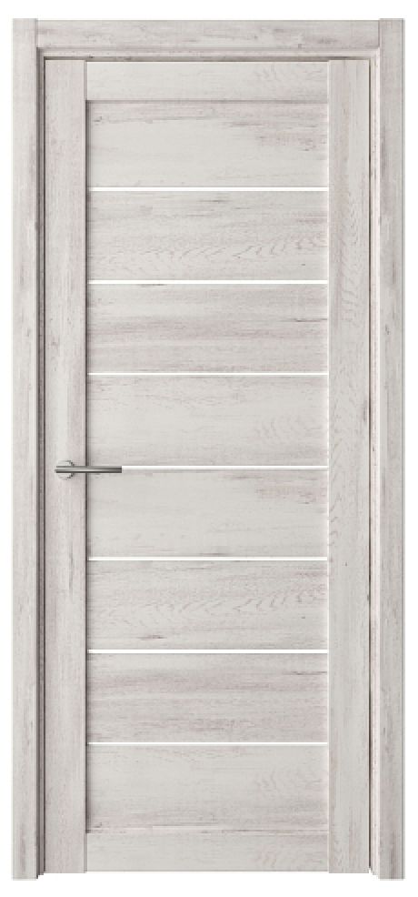 Межкомнатная дверь со стеклом Сеул Темный кипарис Эко-шпон Стекло белое (ALBERO)