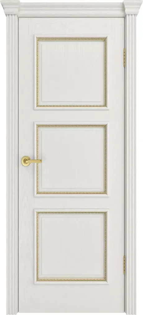 Глухая межкомнатная дверь Голд-6 Бьянко Шпон (Мильяна)