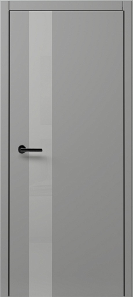 Межкомнатная дверь со стеклом Status G Серый Эмаль Стекло белое (ALBERO)