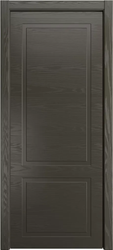 Глухая межкомнатная дверь ID-Лайн 2 Гриджио Шпон (Мильяна)