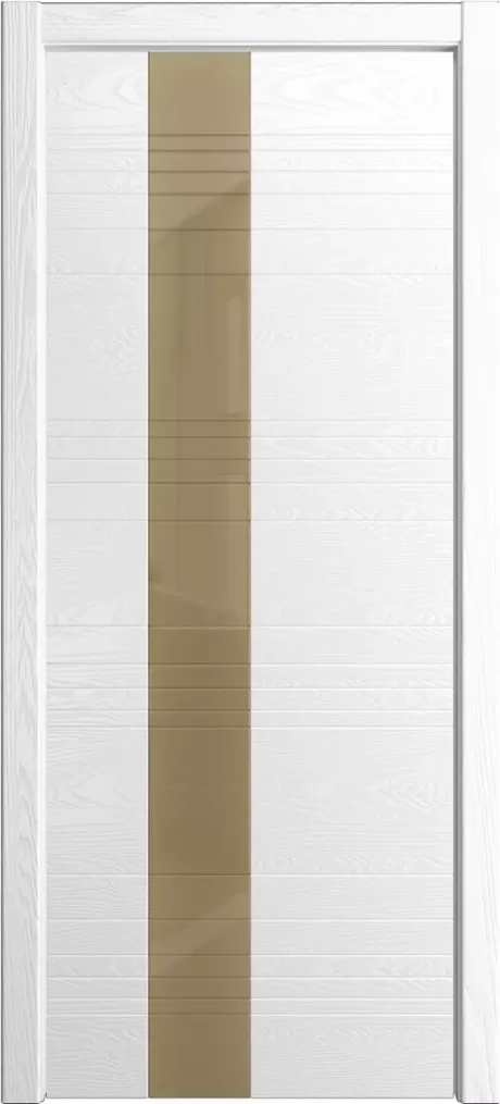 Межкомнатная дверь со стеклом ID-HL Белоснежный Шпон (Мильяна)