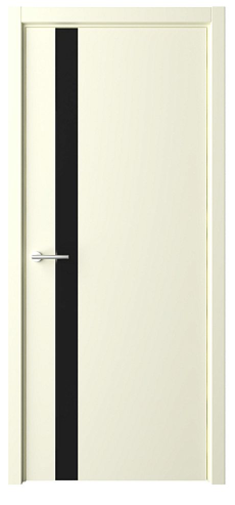 Межкомнатная дверь со стеклом ПО Геометрия-5 Латте Эмаль Стекло черное (ALBERO)