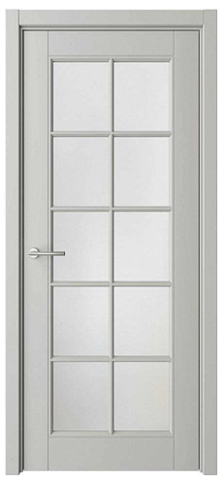 Межкомнатная дверь со стеклом ПО Классика-5 Серый Эмаль Стекло мателюкс (ALBERO)