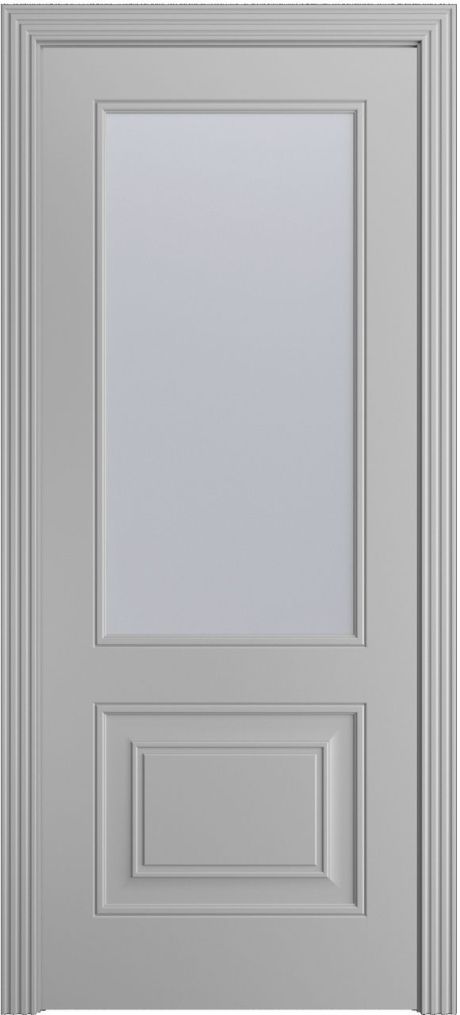 Межкомнатная дверь со стеклом Версаль-1Ф Светло серая Эмаль (Мильяна)