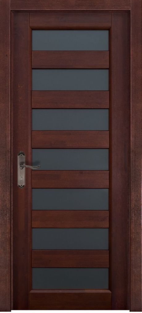 Межкомнатная дверь со стеклом Премьер Плюс Махагон Массив ольхи (ОКА)