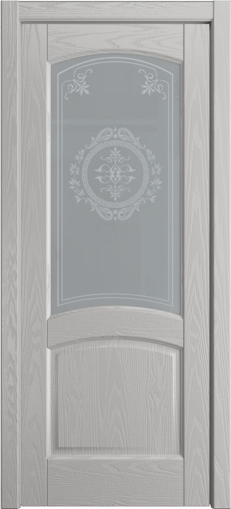 Межкомнатная дверь со стеклом Фиона Грей Шпон (Мильяна)