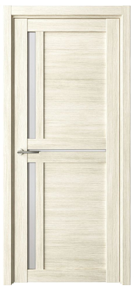 Межкомнатная дверь со стеклом Кельн Белый кипарис Эко-шпон Стекло мателюкс (ALBERO)