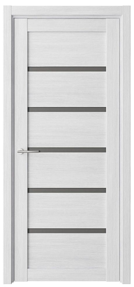 Межкомнатная дверь со стеклом Вена Кедр снежный Эко-шпон Стекло графитовое (ALBERO)