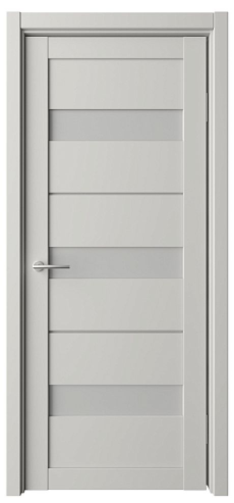 Межкомнатная дверь со стеклом Прага Платина Vinyl Стекло мателюкс (ALBERO)
